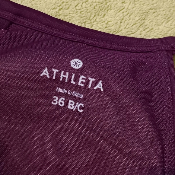 Athleta Twister Tankini Swim Tank Cross Back Burgundy Berry Sz36B/C - Picture 6 of 13